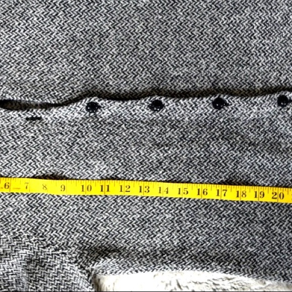 Talbots Wool Rayon Silk blend Cardigan Grey Black Front button, Sz M - Picture 5 of 6